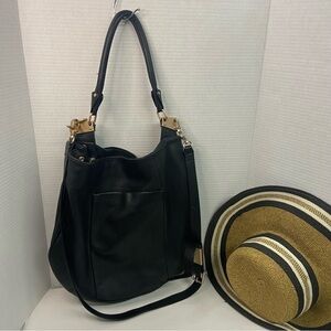 FOLEY & CORRINA Women's Leather Satchel Hobo Blk Dark Failycore Gothcore Punk